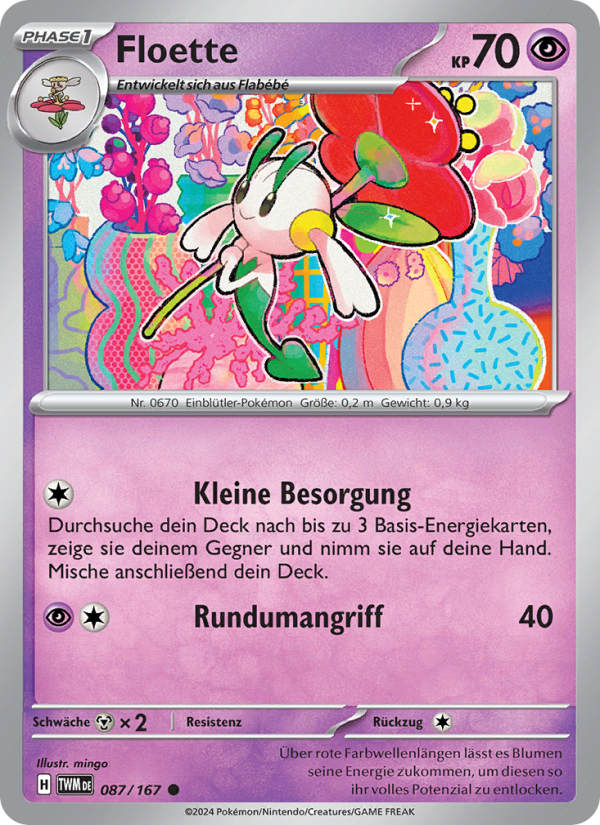 Floette 087 — Maskerade im Zwielicht (German Pokémon TCG card)