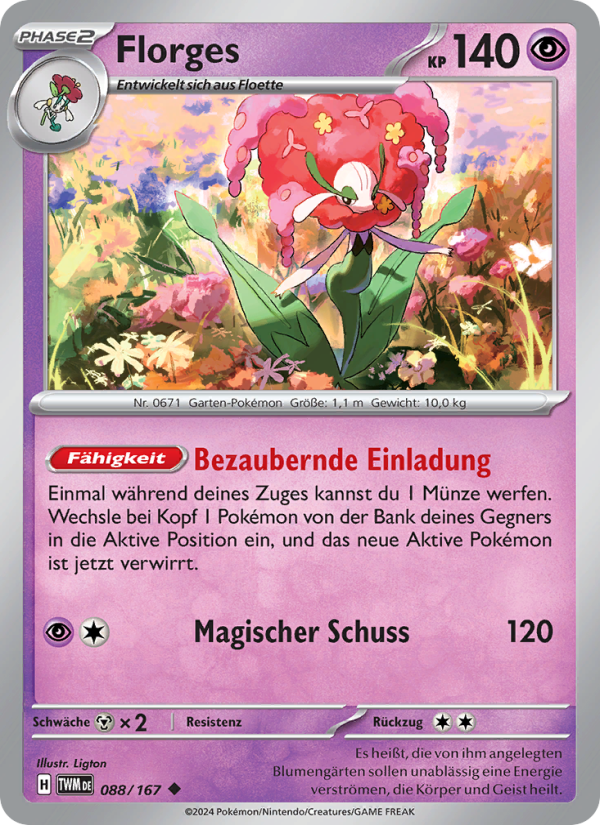 Florges 088 — Maskerade im Zwielicht (German Pokémon TCG card)