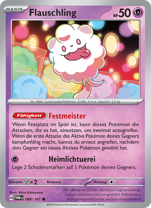 Flauschling 089 — Maskerade im Zwielicht (German Pokémon TCG card)