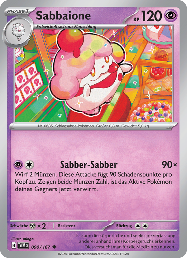 Sabbaione 090 — Maskerade im Zwielicht (German Pokémon TCG card)