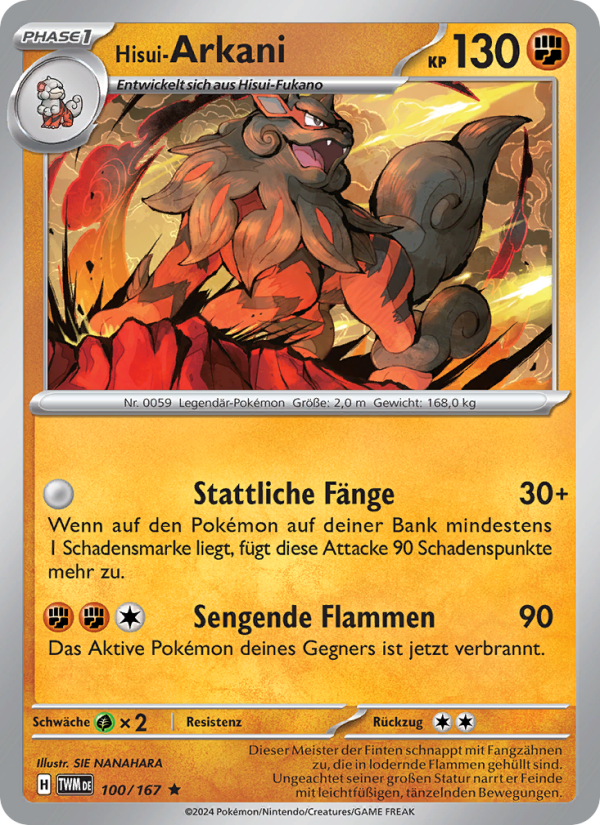 Hisui-Arkani 100 — Maskerade im Zwielicht (German Pokémon TCG card)
