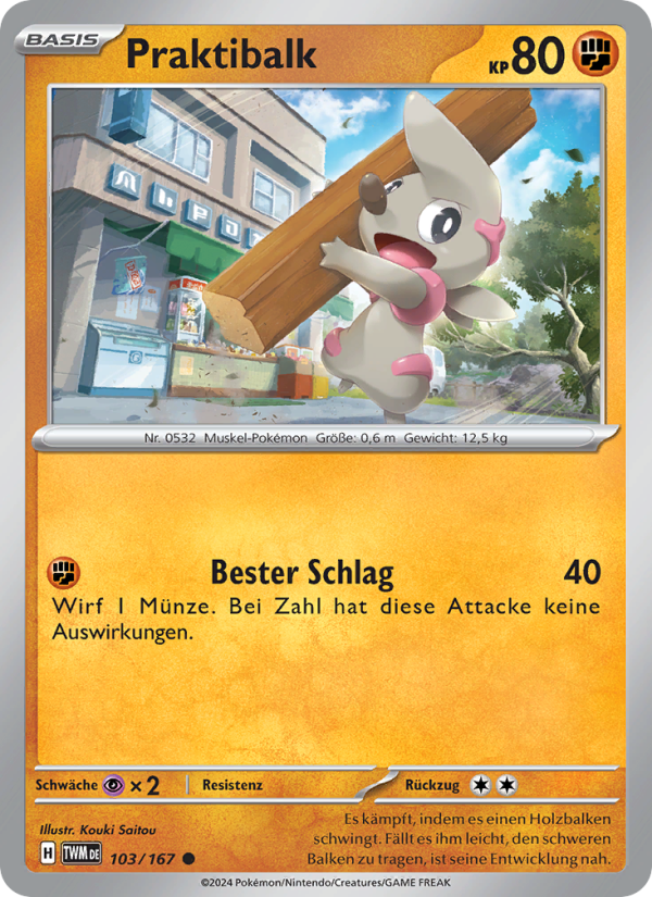 Praktibalk 103 — Maskerade im Zwielicht (German Pokémon TCG card)