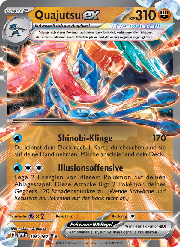 Quajutsu-ex 106 — Maskerade im Zwielicht (German Pokémon TCG card)