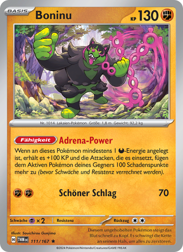 Boninu 111 — Maskerade im Zwielicht (German Pokémon TCG card)