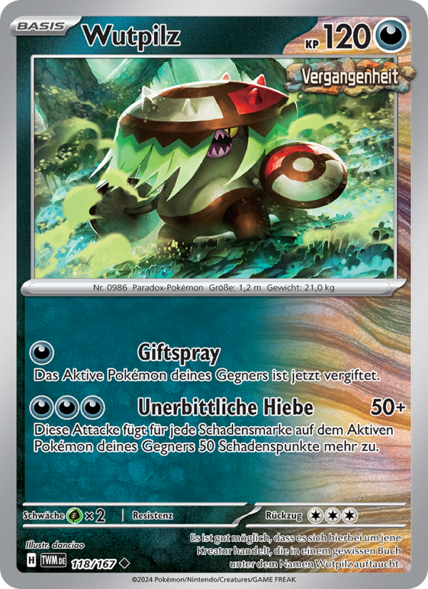 Wutpilz 118 — Maskerade im Zwielicht (German Pokémon TCG card)