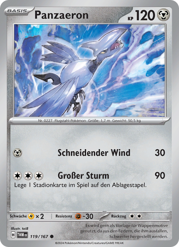 Panzaeron 119 — Maskerade im Zwielicht (German Pokémon TCG card)