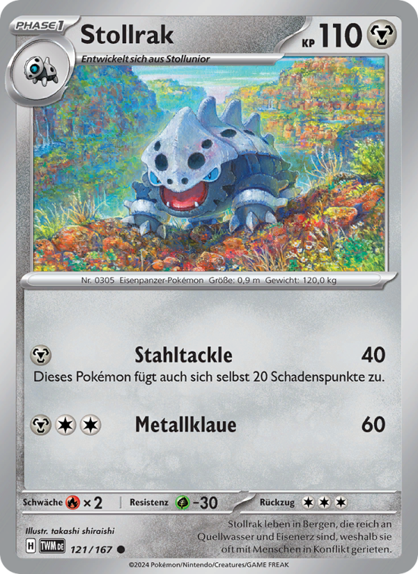 Stollrak 121 — Maskerade im Zwielicht (German Pokémon TCG card)