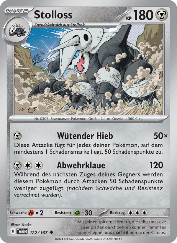 Stolloss 122 — Maskerade im Zwielicht (German Pokémon TCG card)