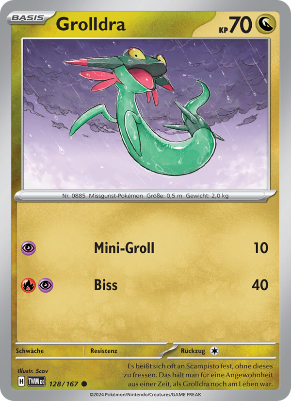 Grolldra 128 — Maskerade im Zwielicht (German Pokémon TCG card)