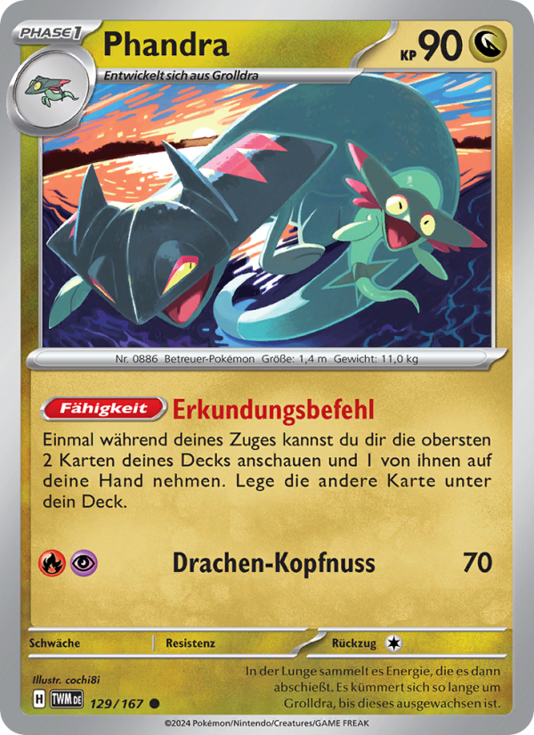 Phandra 129 — Maskerade im Zwielicht (German Pokémon TCG card)