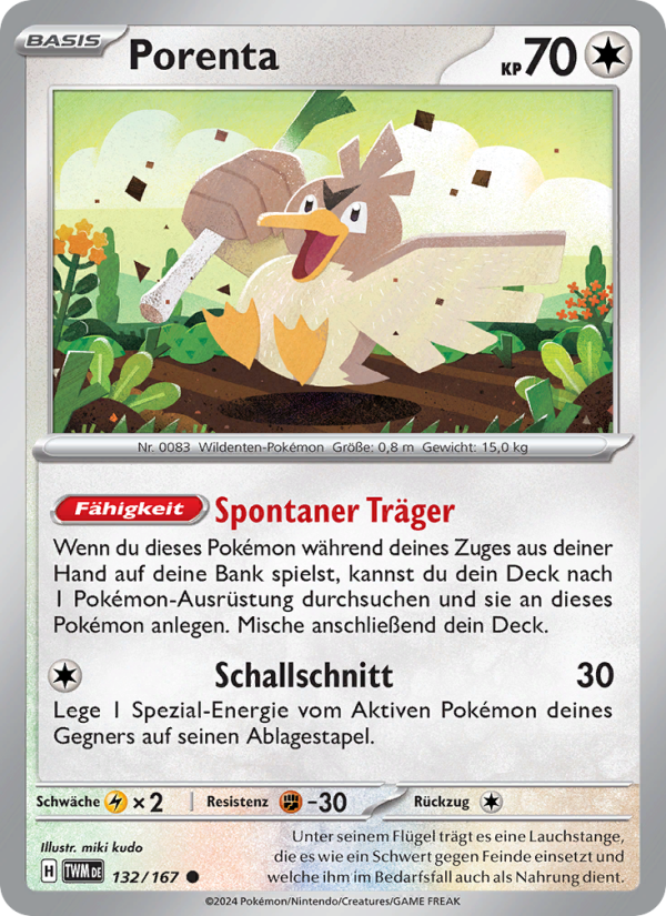 Porenta 132 — Maskerade im Zwielicht (German Pokémon TCG card)