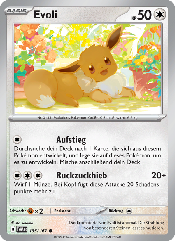 Evoli 135 — Maskerade im Zwielicht (German Pokémon TCG card)