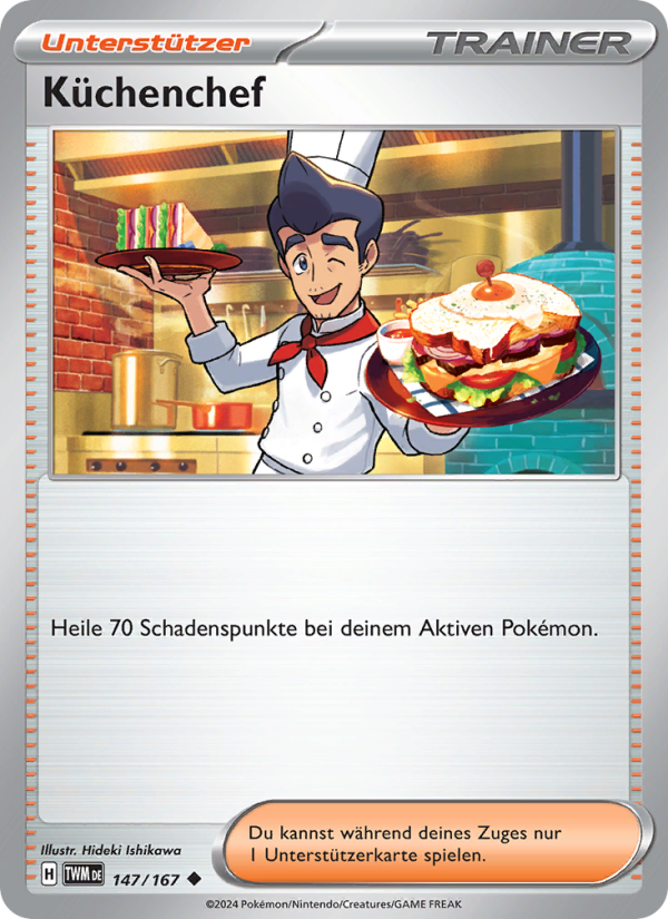 Küchenchef 147 — Maskerade im Zwielicht (German Pokémon TCG card)