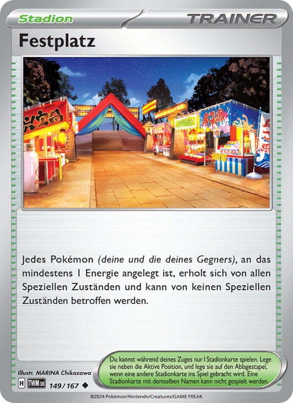 Festplatz 149 — Maskerade im Zwielicht (German Pokémon TCG card)