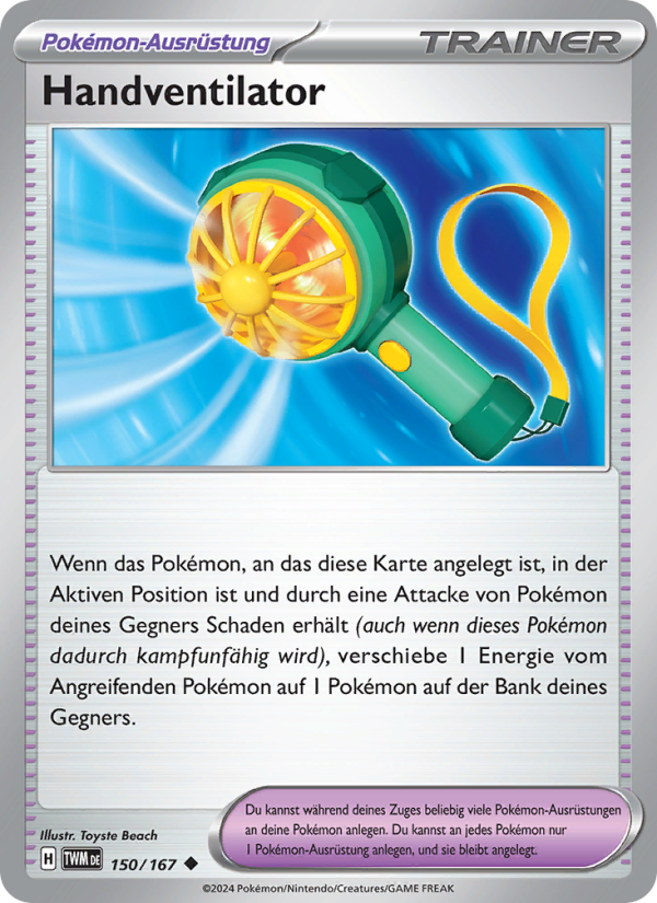 Handventilator 150 — Maskerade im Zwielicht (German Pokémon TCG card)
