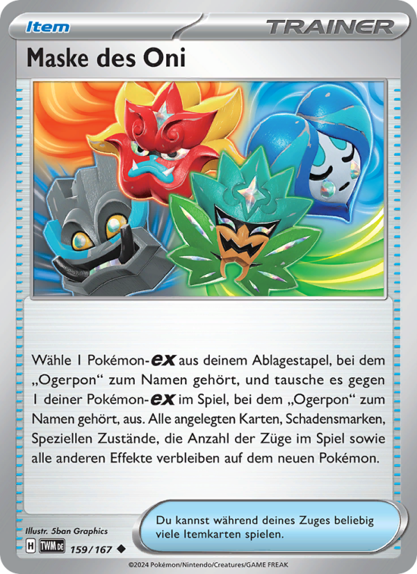 Maske des Oni 159 — Maskerade im Zwielicht (German Pokémon TCG card)