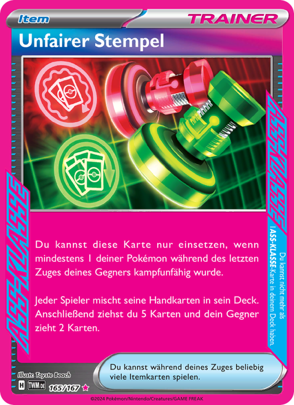 Unfairer Stempel 165 — Maskerade im Zwielicht (German Pokémon TCG card)