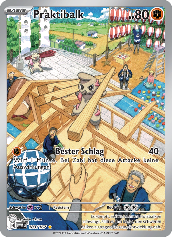 Praktibalk 183 — Maskerade im Zwielicht (German Pokémon TCG card)