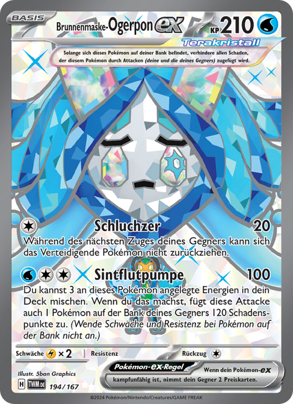 Brunnenmaske-Ogerpon-ex 194 — Maskerade im Zwielicht (German Pokémon TCG card)