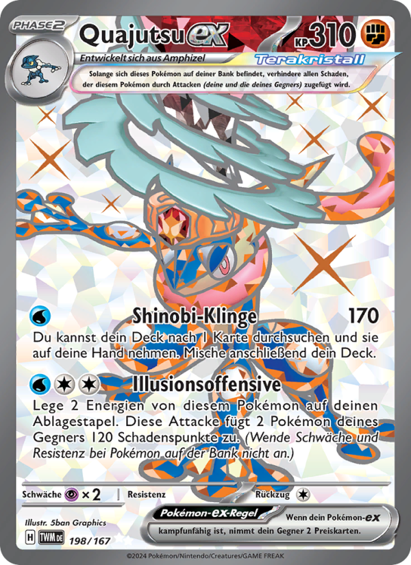 Quajutsu-ex 198 — Maskerade im Zwielicht (German Pokémon TCG card)