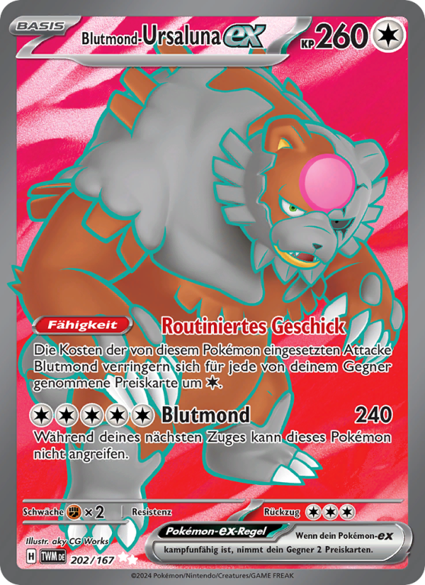Blutmond-Ursaluna-ex 202 — Maskerade im Zwielicht (German Pokémon TCG card)