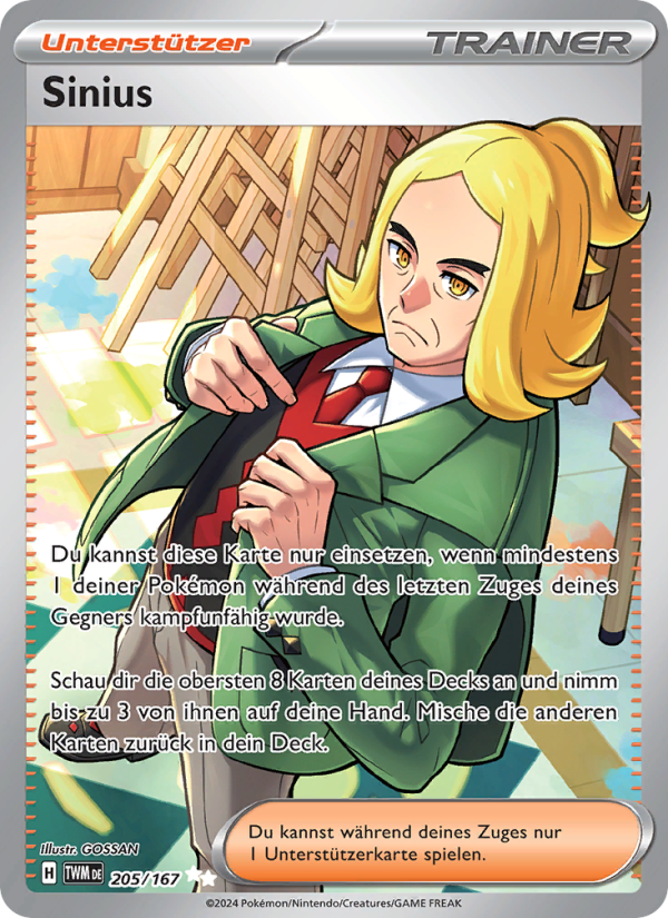 Sinius 205 — Maskerade im Zwielicht (German Pokémon TCG card)