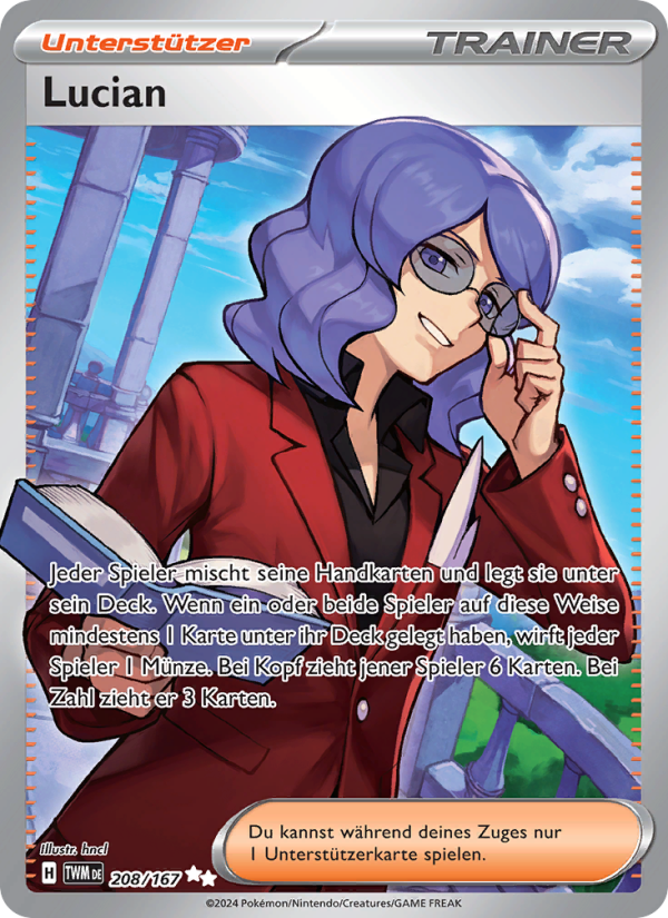 Lucian 208 — Maskerade im Zwielicht (German Pokémon TCG card)