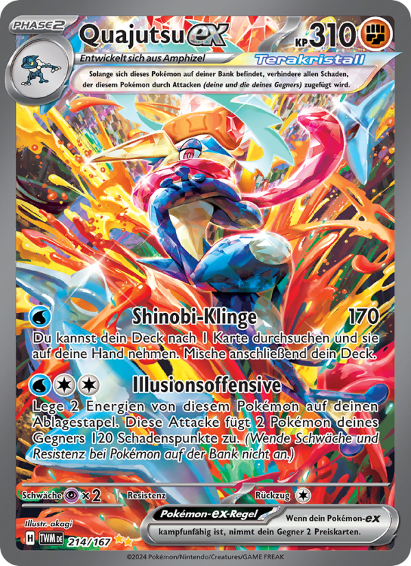 Quajutsu-ex 214 — Maskerade im Zwielicht (German Pokémon TCG card)