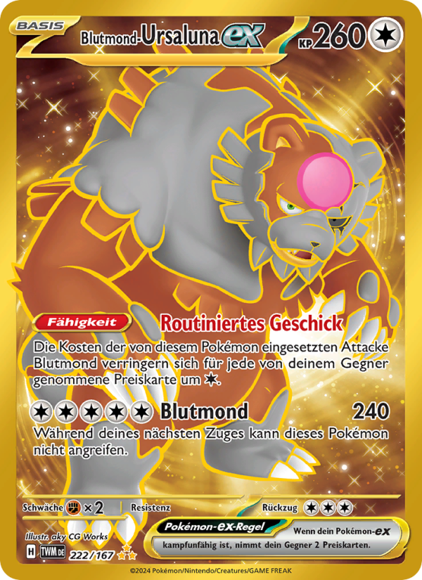 Blutmond-Ursaluna-ex 222 — Maskerade im Zwielicht (German Pokémon TCG card)