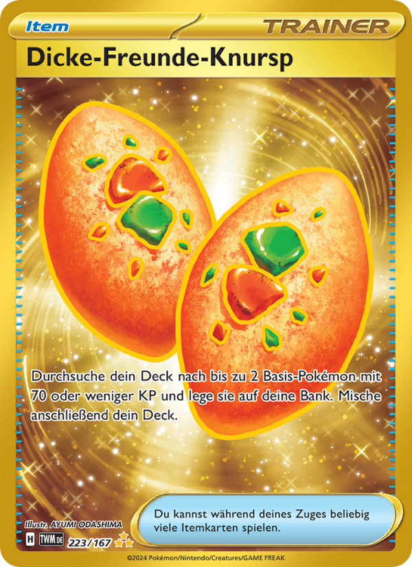 Dicke-Freunde-Knursp 223 — Maskerade im Zwielicht (German Pokémon TCG card)
