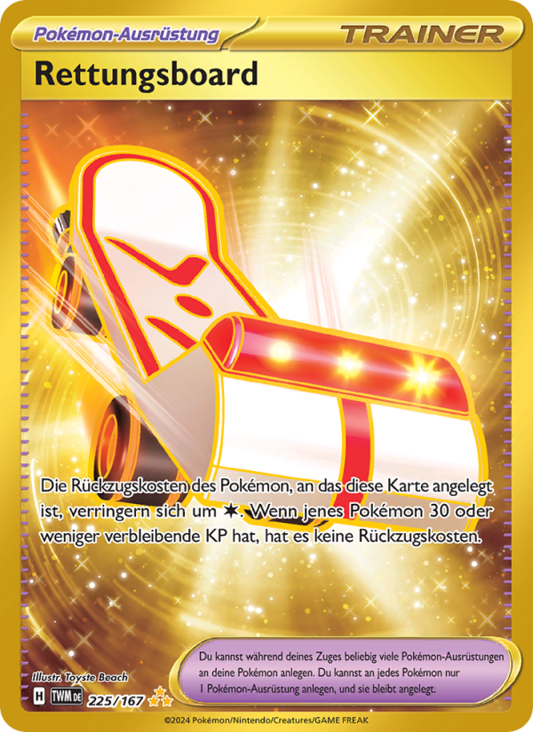 Rettungsboard 225 — Maskerade im Zwielicht (German Pokémon TCG card)