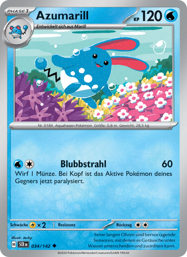 Azumarill 034 — Stellarkrone (German Pokémon TCG card)