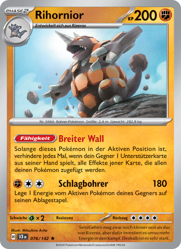 Rihornior 076 — Stellarkrone (German Pokémon TCG card)