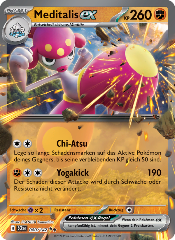 Meditalis-ex 080 — Stellarkrone (German Pokémon TCG card)