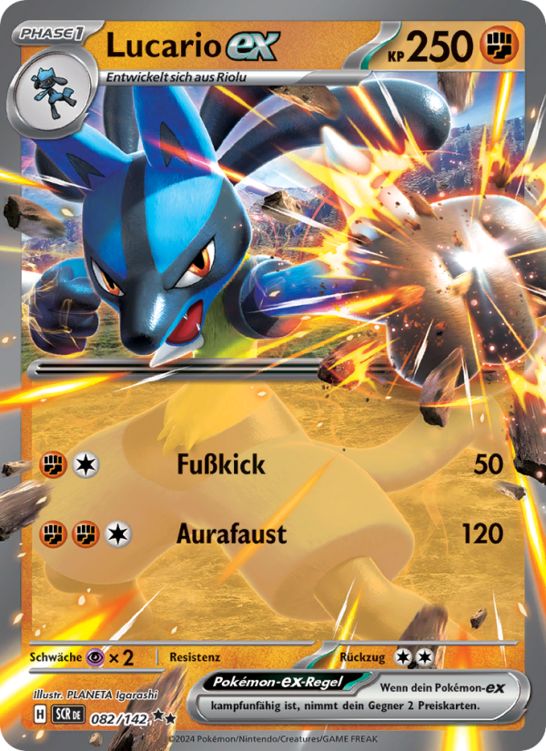 Lucario-ex 082 — Stellarkrone (German Pokémon TCG card)