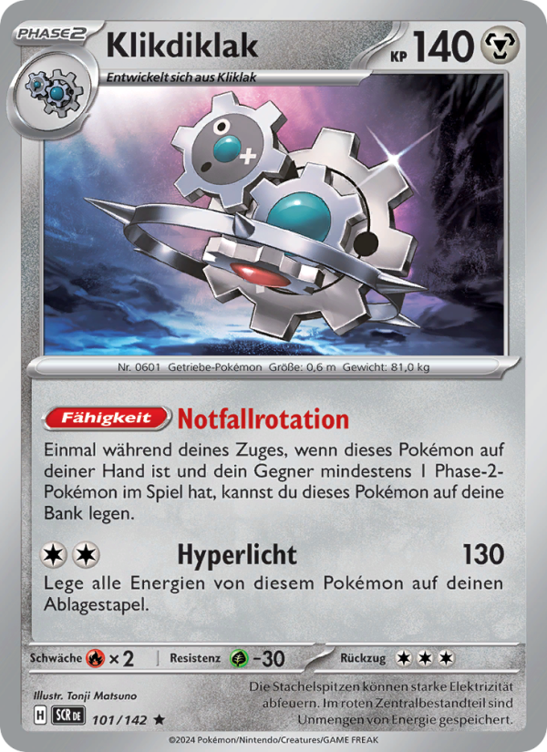 Klikdiklak 101 — Stellarkrone (German Pokémon TCG card)
