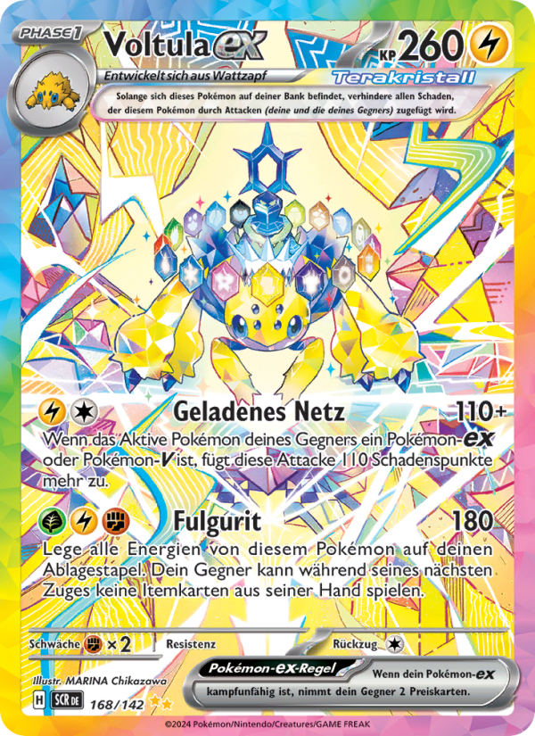 Voltula-ex 168 — Stellarkrone (German Pokémon TCG card)