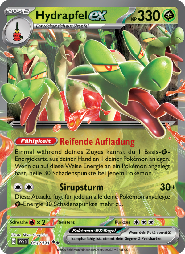 Hydrapfel-ex 011 — Prismatische Entwicklungen (German Pokémon TCG card)