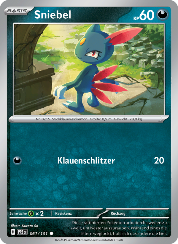 Sniebel 061 — Prismatische Entwicklungen (German Pokémon TCG card)