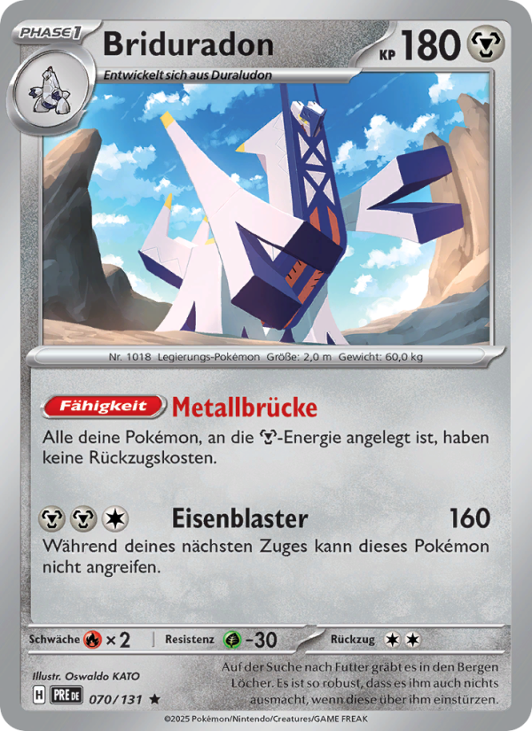 Briduradon 070 — Prismatische Entwicklungen (German Pokémon TCG card)