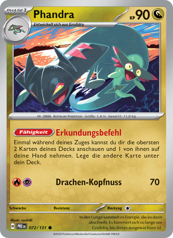 Phandra 072 — Prismatische Entwicklungen (German Pokémon TCG card)