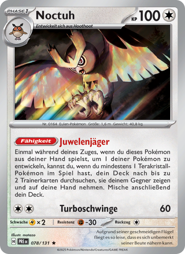 Noctuh 078 — Prismatische Entwicklungen (German Pokémon TCG card)
