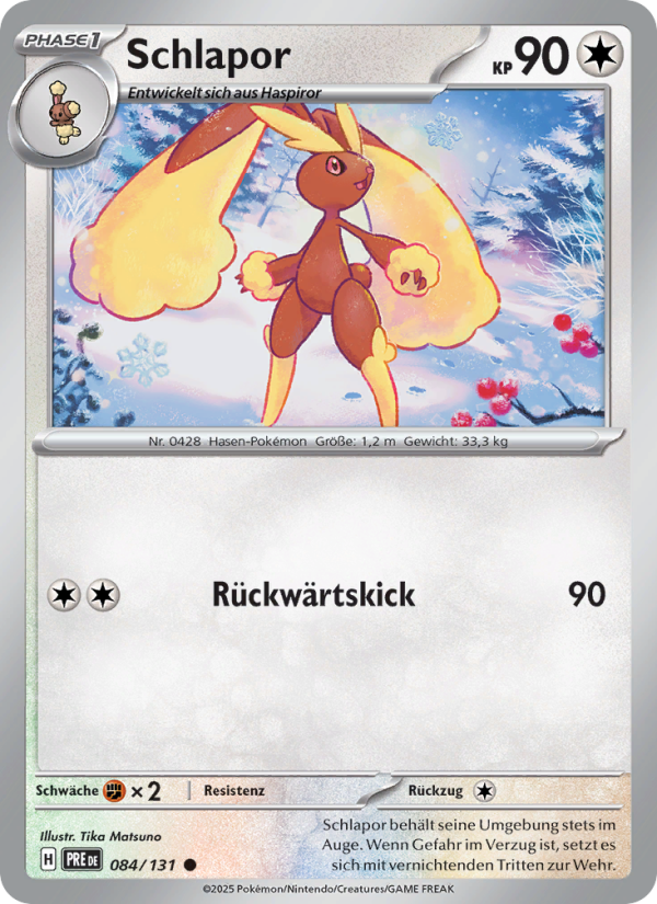 Schlapor 084 — Prismatische Entwicklungen (German Pokémon TCG card)
