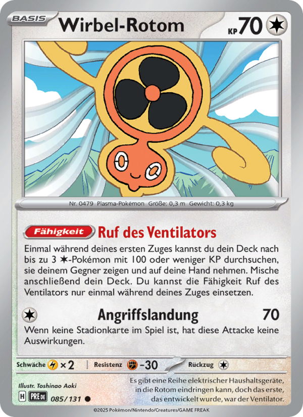 Wirbel-Rotom 085 — Prismatische Entwicklungen (German Pokémon TCG card)