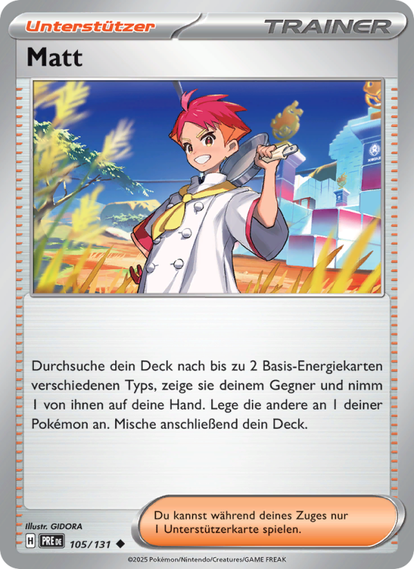 Matt 105 — Prismatische Entwicklungen (German Pokémon TCG card)