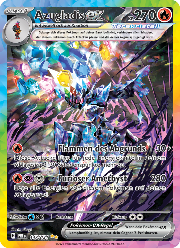 Azugladis-ex 147 — Prismatische Entwicklungen (German Pokémon TCG card)