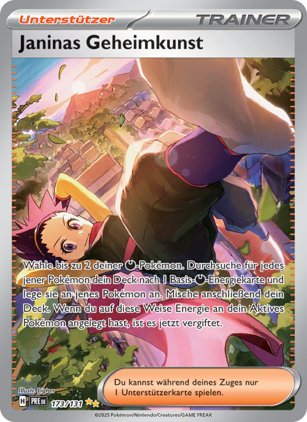 Janinas Geheimkunst 173 — Prismatische Entwicklungen (German Pokémon TCG card)
