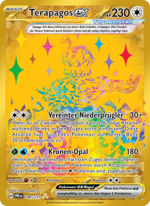 Terapagos-ex 180 — Prismatische Entwicklungen (German Pokémon TCG card)