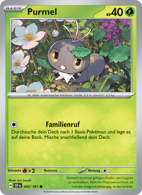 Purmel 005 — Stürmische Funken (German Pokémon TCG card)