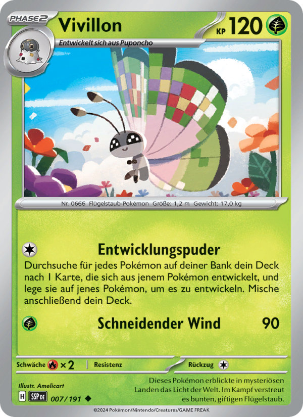Vivillon 007 — Stürmische Funken (German Pokémon TCG card)